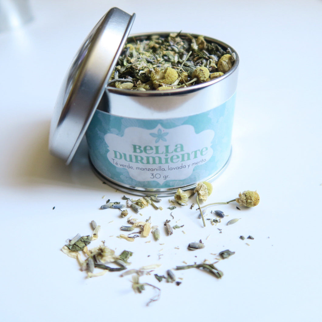Té verde lavanda manzanilla menta